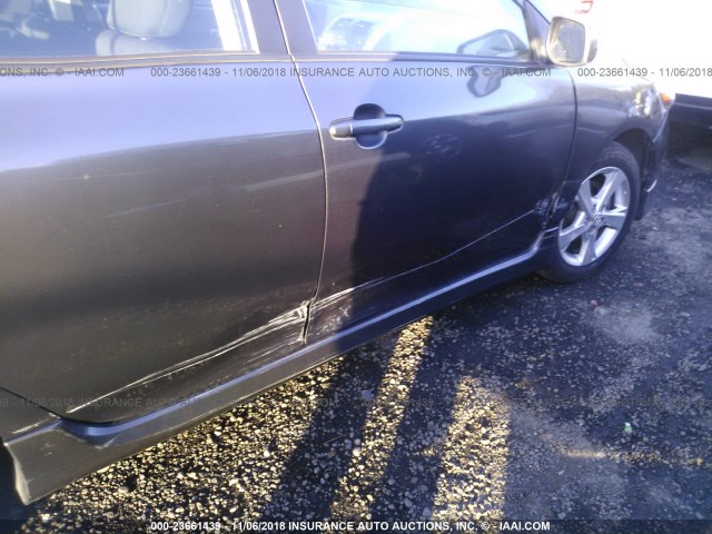 2T1BU4EE2BC724953 - 2011 TOYOTA COROLLA S/LE GRAY photo 6