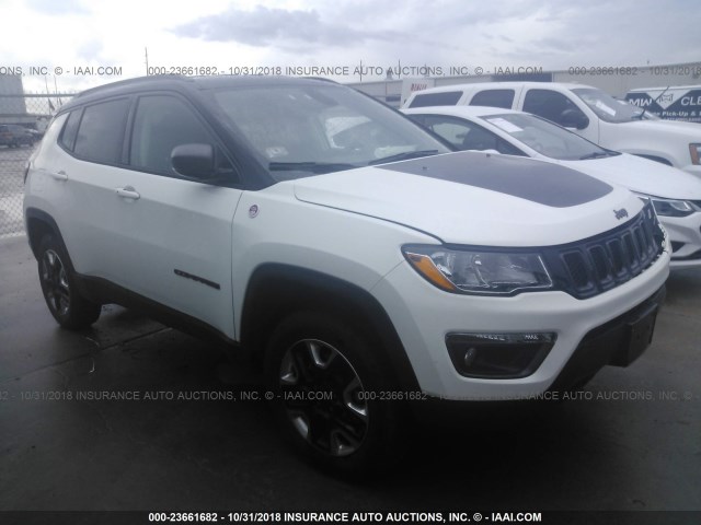 3C4NJDDBXJT371841 - 2018 JEEP COMPASS TRAILHAWK WHITE photo 1