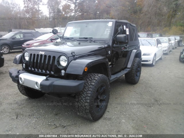 1C4AJWBG0EL110700 - 2014 JEEP WRANGLER SAHARA BLACK photo 2