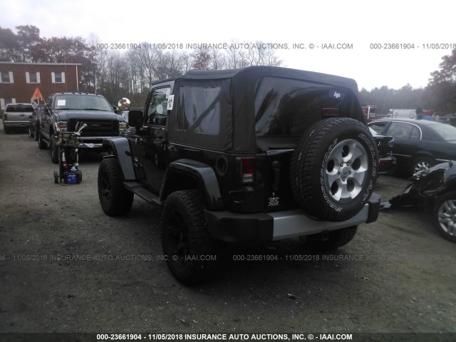 1C4AJWBG0EL110700 - 2014 JEEP WRANGLER SAHARA BLACK photo 3