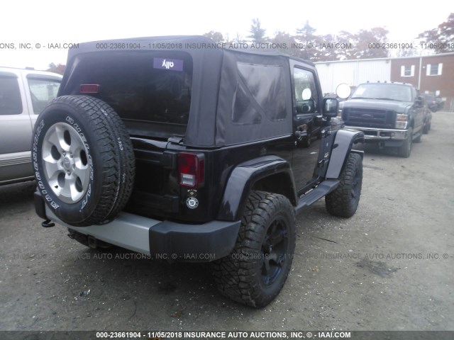 1C4AJWBG0EL110700 - 2014 JEEP WRANGLER SAHARA BLACK photo 4