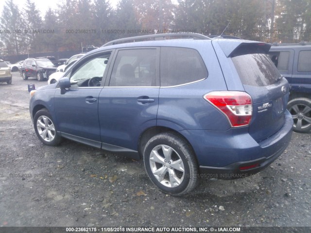 JF2SJAJC7EH443521 - 2014 SUBARU FORESTER 2.5I LIMITED BLUE photo 3