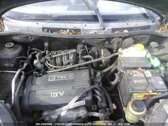 KL1TD52625B317684 - 2005 CHEVROLET AVEO LS BLACK photo 10
