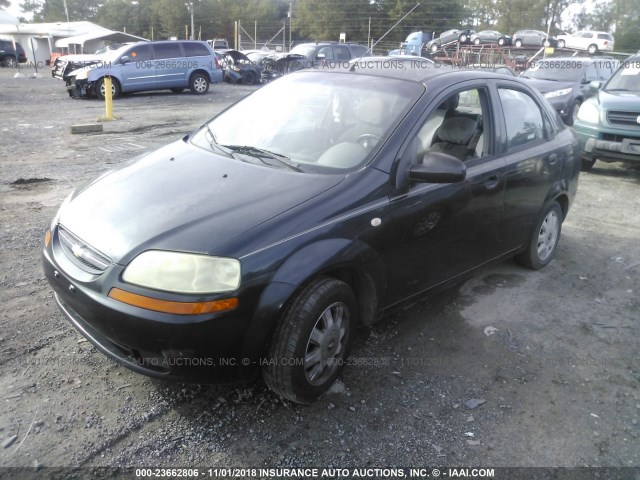 KL1TD52625B317684 - 2005 CHEVROLET AVEO LS BLACK photo 2