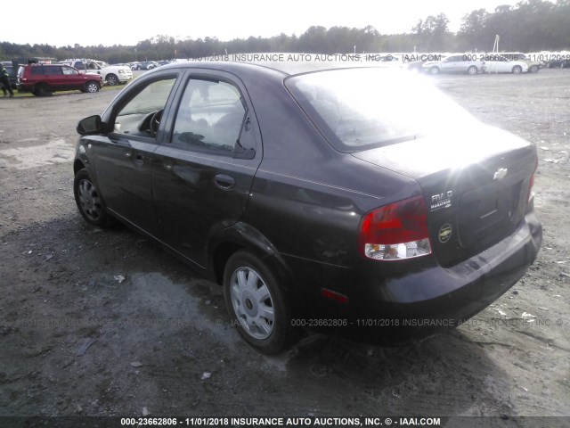 KL1TD52625B317684 - 2005 CHEVROLET AVEO LS BLACK photo 3