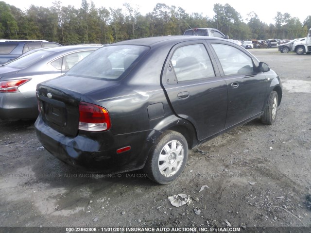 KL1TD52625B317684 - 2005 CHEVROLET AVEO LS BLACK photo 4