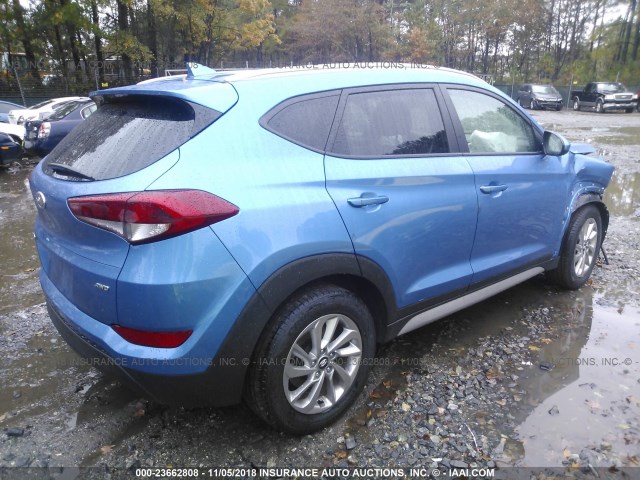 KM8J3CA46JU605726 - 2018 HYUNDAI TUCSON SEL/SEL PLUS BLUE photo 4