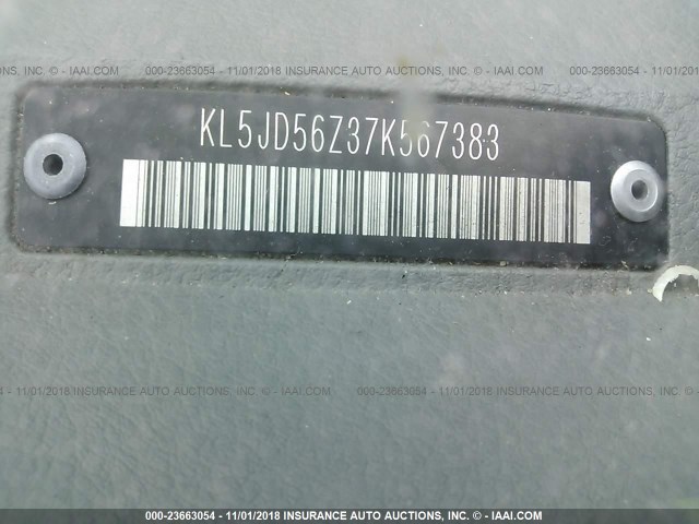 KL5JD56Z37K567383 - 2007 SUZUKI FORENZA CONVENIENCE/POPULAR BLACK photo 9