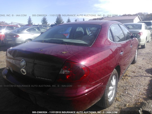 2G4WC532851302543 - 2005 BUICK LACROSSE CX BURGUNDY photo 4