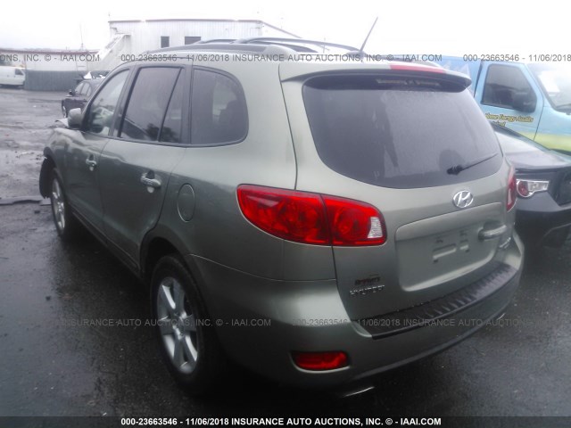 5NMSH13E68H193555 - 2008 HYUNDAI SANTA FE SE/LIMITED GREEN photo 3