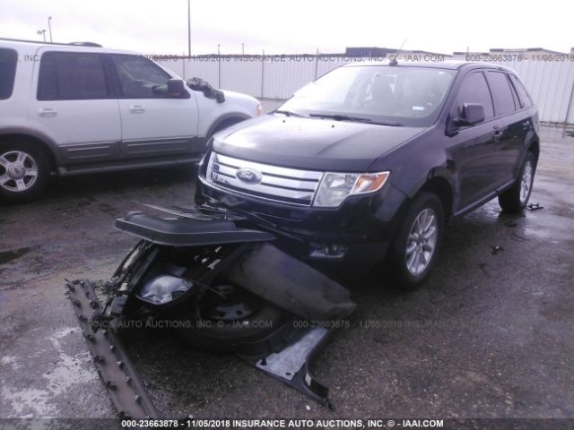 2FMDK3JC3ABA36881 - 2010 FORD EDGE SEL BLACK photo 2