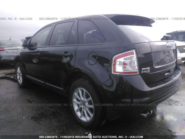 2FMDK3JC3ABA36881 - 2010 FORD EDGE SEL BLACK photo 3