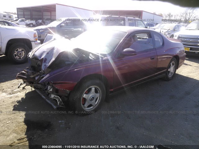 2G1WW12E959194251 - 2005 CHEVROLET MONTE CARLO LS მუქწითელი ფოტო 2