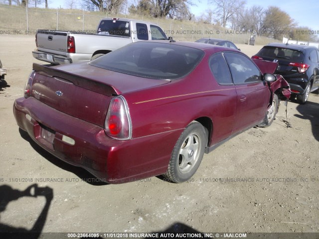 2G1WW12E959194251 - 2005 CHEVROLET MONTE CARLO LS მუქწითელი ფოტო 4