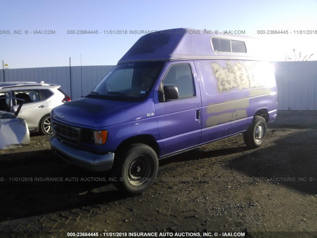 1FTJE34L0VHB38965 - 1997 FORD ECONOLINE E350 VAN PURPLE photo 2