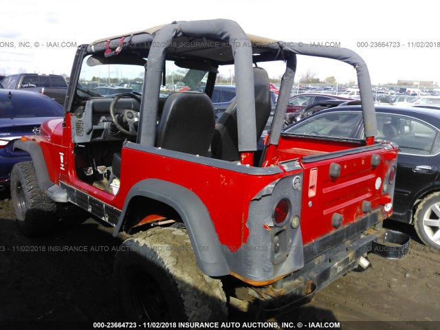 1J4FY29S9RP419997 - 1994 JEEP WRANGLER / YJ SE RED photo 3