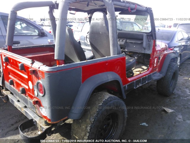 1J4FY29S9RP419997 - 1994 JEEP WRANGLER / YJ SE RED photo 4