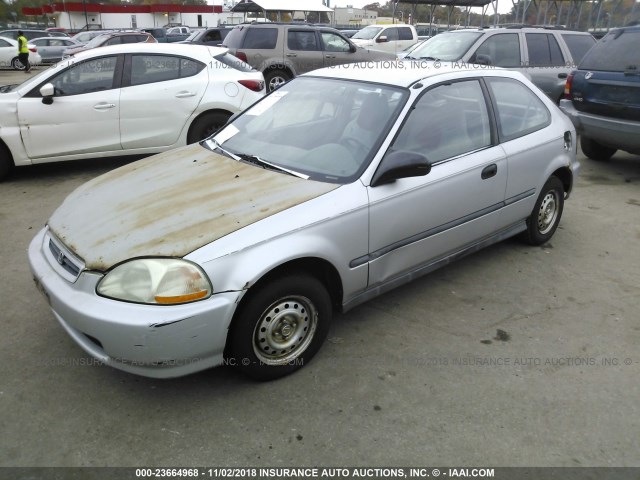 2HGEJ6421TH113393 - 1996 HONDA CIVIC CX SILVER photo 2