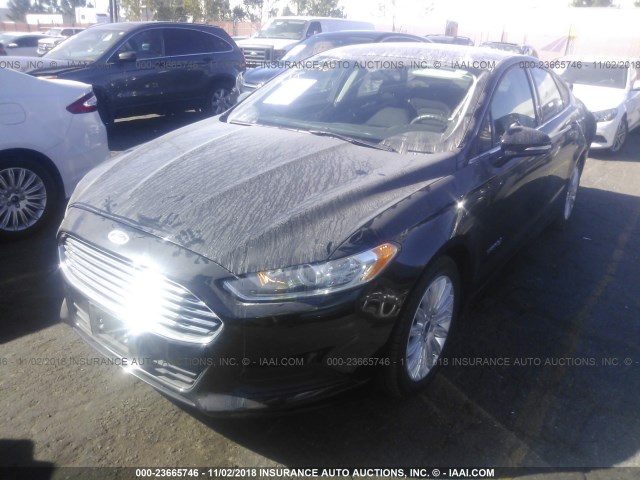 3FA6P0LU1GR387467 - 2016 FORD FUSION SE HYBRID BLACK photo 2