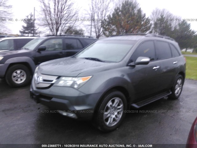 2HNYD28497H503973 - 2007 ACURA MDX TECHNOLOGY GRAY photo 2
