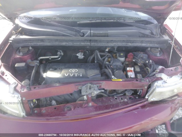 JTLKT324664078578 - 2006 TOYOTA SCION XB წითელი ფოტო 10