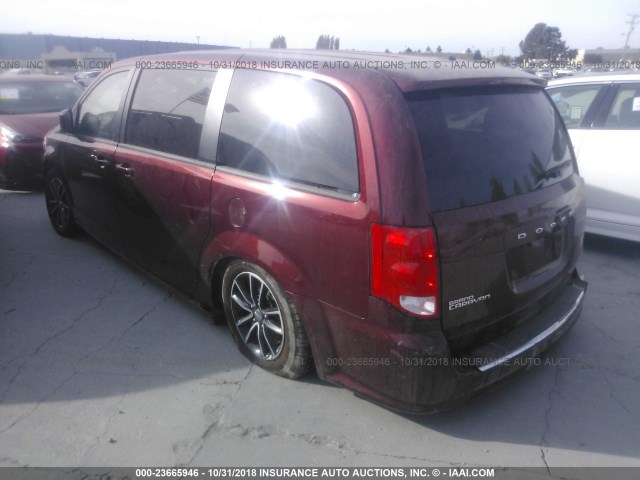 2C4RDGEG3JR219424 - 2018 DODGE GRAND CARAVAN GT MAROON photo 3