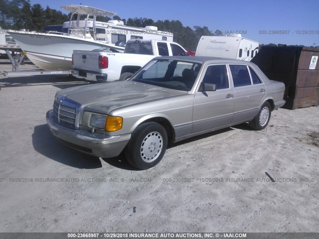 WDBCA35E6KA496112 - 1989 MERCEDES-BENZ 420 SEL BEIGE photo 2