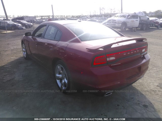 2C3CDXCT2CH199041 - 2012 DODGE CHARGER R/T RED photo 3