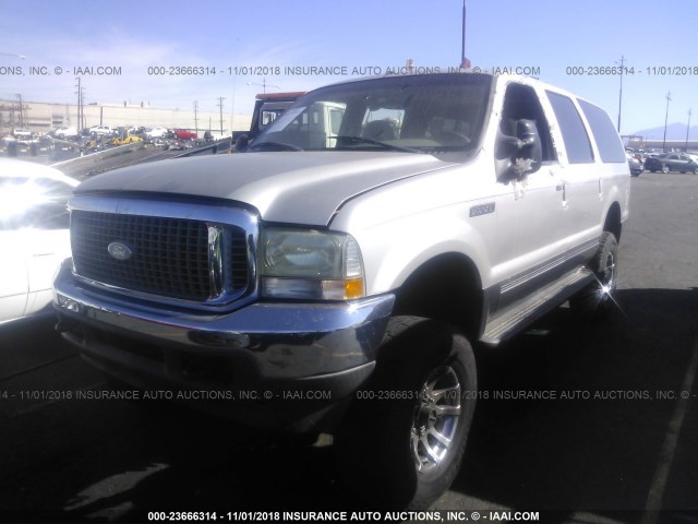 1FMNU41L02EB46295 - 2002 FORD EXCURSION XLT SILVER photo 2