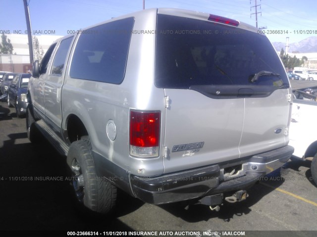 1FMNU41L02EB46295 - 2002 FORD EXCURSION XLT SILVER photo 3