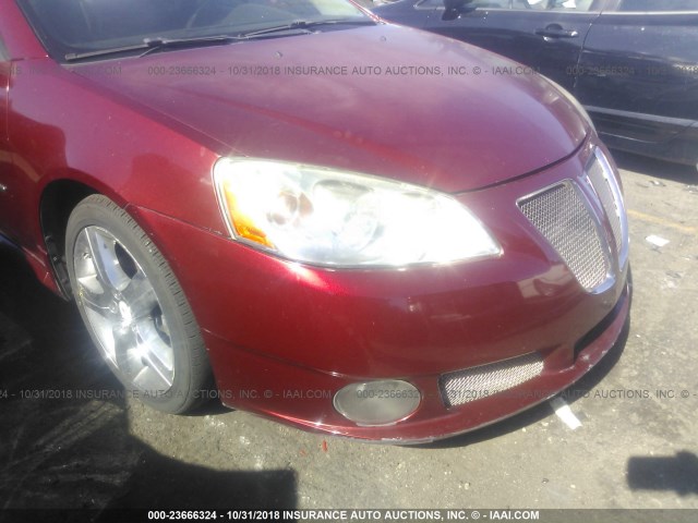 1G2ZM577184152597 - 2008 PONTIAC G6 GXP BURGUNDY photo 6