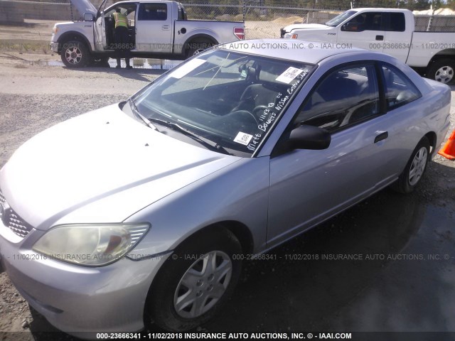 1HGEM221X5L071323 - 2005 HONDA CIVIC DX VP SILVER photo 2