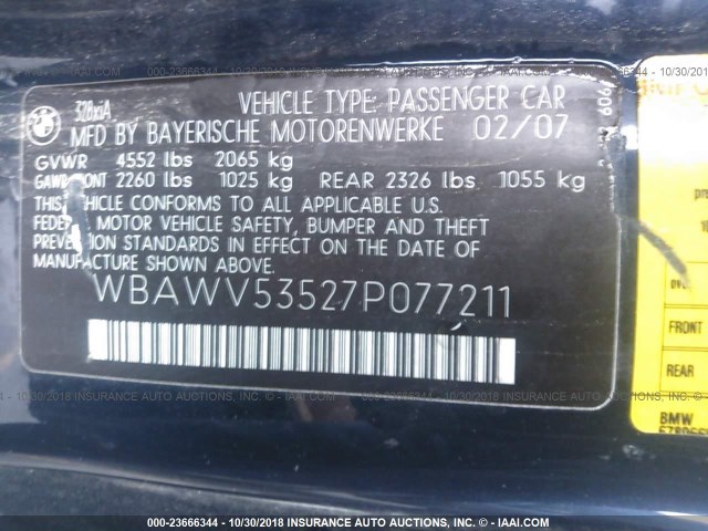 WBAWV53527P077211 - 2007 BMW 328 XI SULEV BEIGE photo 9