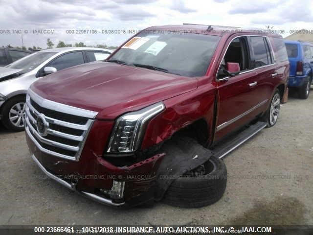 1GYS3CKJ2FR199784 - 2015 CADILLAC ESCALADE PREMIUM RED photo 2