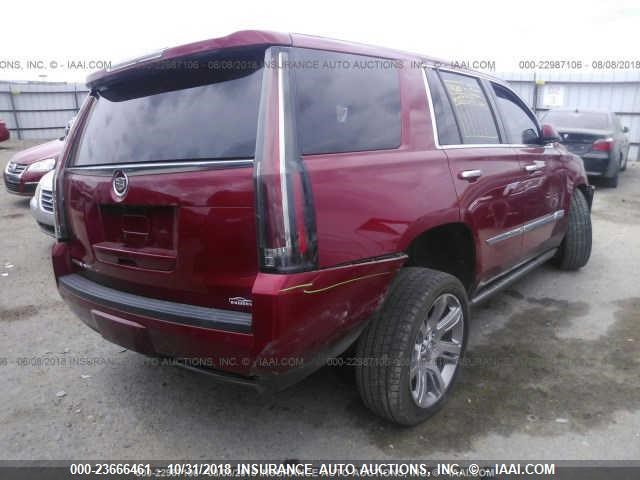 1GYS3CKJ2FR199784 - 2015 CADILLAC ESCALADE PREMIUM RED photo 4