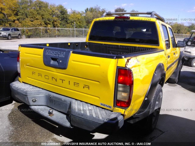 1N6ED27T01C365409 - 2001 NISSAN FRONTIER CREW CAB XE/CREW CAB SE YELLOW photo 4