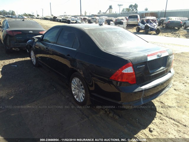 3FADP0L38AR418901 - 2010 FORD FUSION HYBRID BLACK photo 3