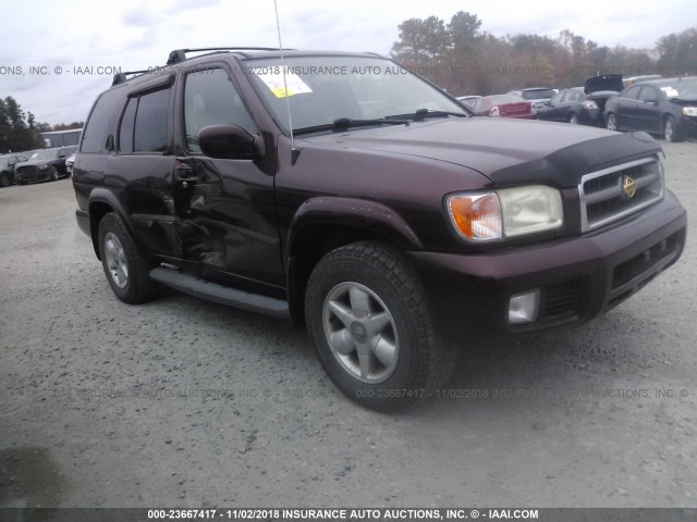 JN8AR07Y4YW430696 - 2000 NISSAN PATHFINDER LE/SE/XE BURGUNDY photo 1