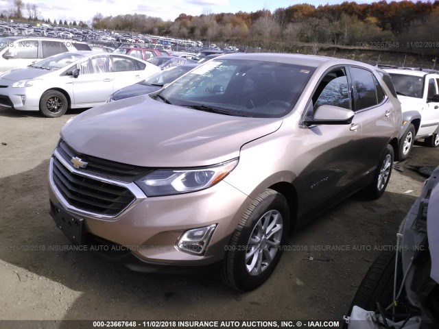 2GNAXJEV0J6289701 - 2018 CHEVROLET EQUINOX LT BEIGE photo 2