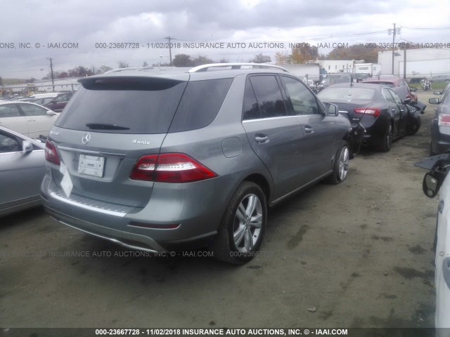 4JGDA5HB0DA255583 - 2013 MERCEDES-BENZ ML 350 4MATIC GRAY photo 4