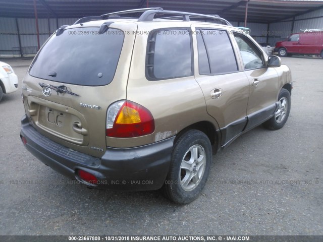 KM8SC83D71U017140 - 2001 HYUNDAI SANTA FE GLS/LX GOLD photo 4