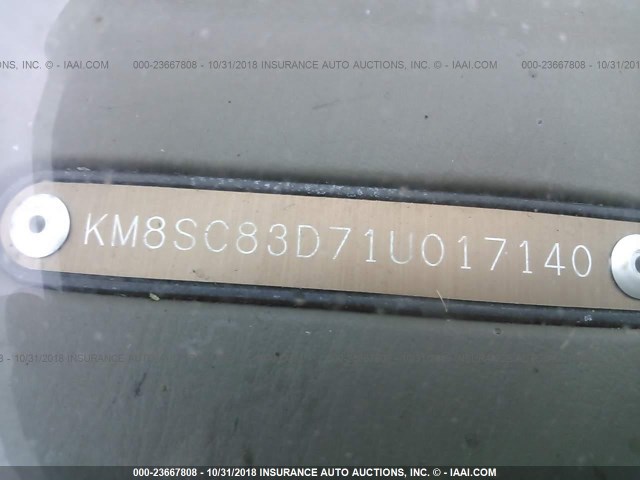 KM8SC83D71U017140 - 2001 HYUNDAI SANTA FE GLS/LX GOLD photo 9