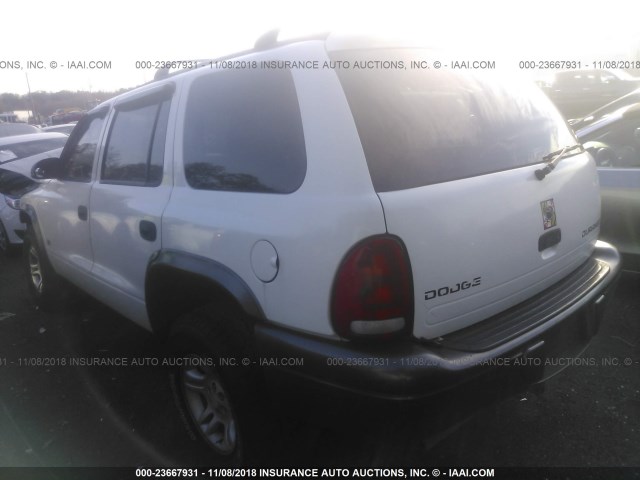 1B4HS38NX2F157370 - 2002 DODGE DURANGO SPORT/SXT WHITE photo 3