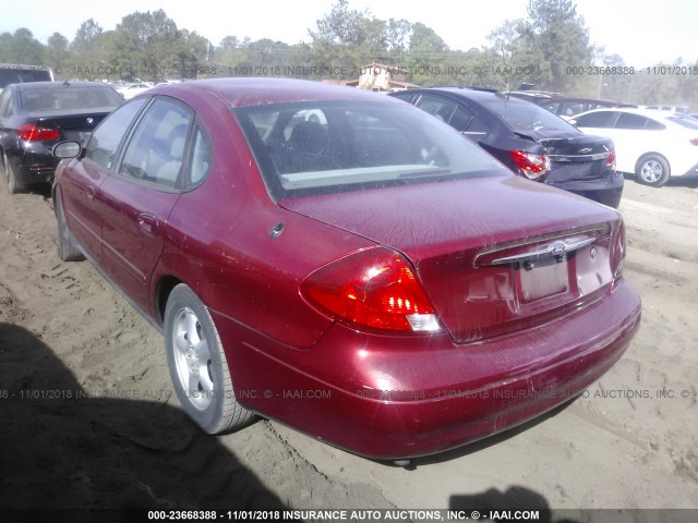 1FAFP53U92A227580 - 2002 FORD TAURUS SE MAROON photo 3