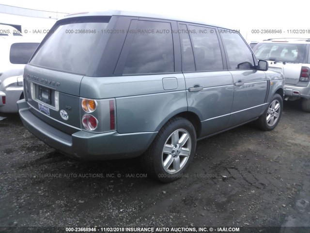 SALME11444A143410 - 2004 LAND ROVER RANGE ROVER HSE GREEN photo 4