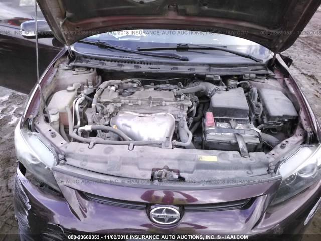 JTKJF5C79B3010223 - 2011 TOYOTA SCION TC 紫色 照片 10