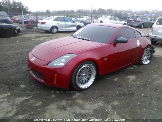 JN1AZ34D94T152603 - 2004 NISSAN 350Z COUPE RED photo 2