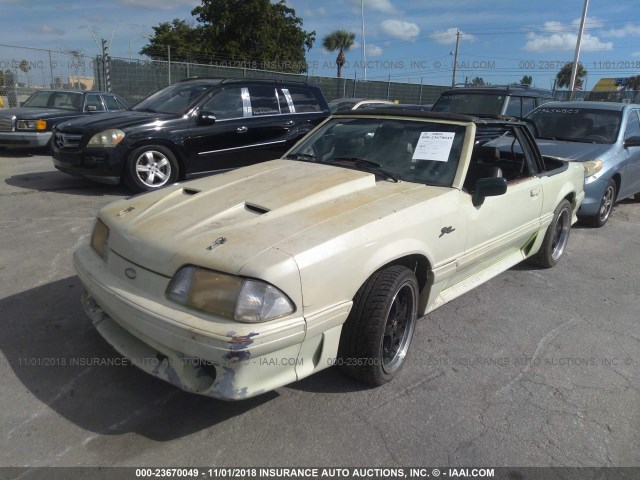 1FABP45EXKF308928 - 1989 FORD MUSTANG GT/COBRA GT YELLOW photo 2