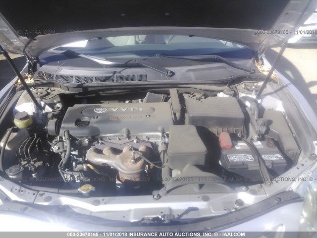 4T4BE46KX8R021857 - 2008 TOYOTA CAMRY CE/LE/XLE/SE SILVER photo 10