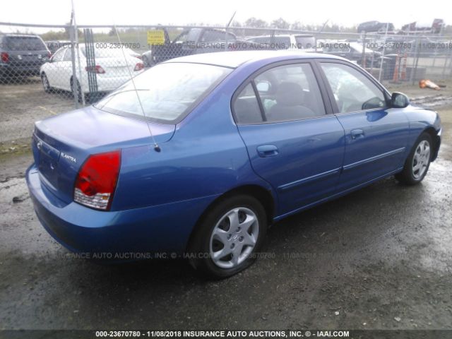 KMHDN46D36U237454 - 2006 HYUNDAI ELANTRA GLS/GT/LIMITED BLUE photo 4